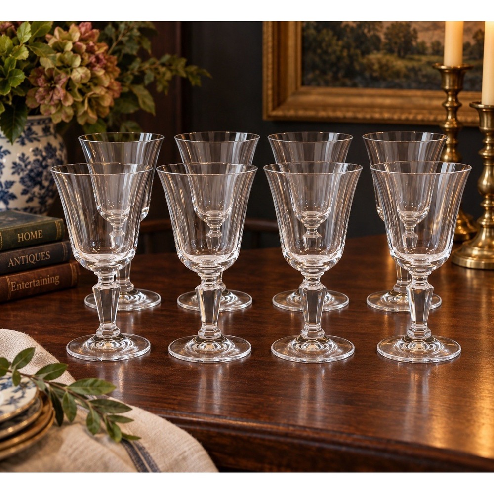 Miller Rogaska Alfresco Clear Wine Glasses Set of 8 Crystal 6 3/4”